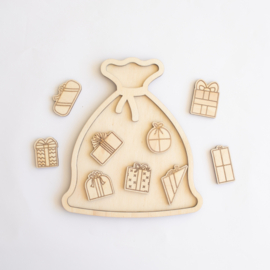 Houten speeltray - De zak van sinterklaas -