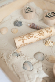 Houten roller - schelpen