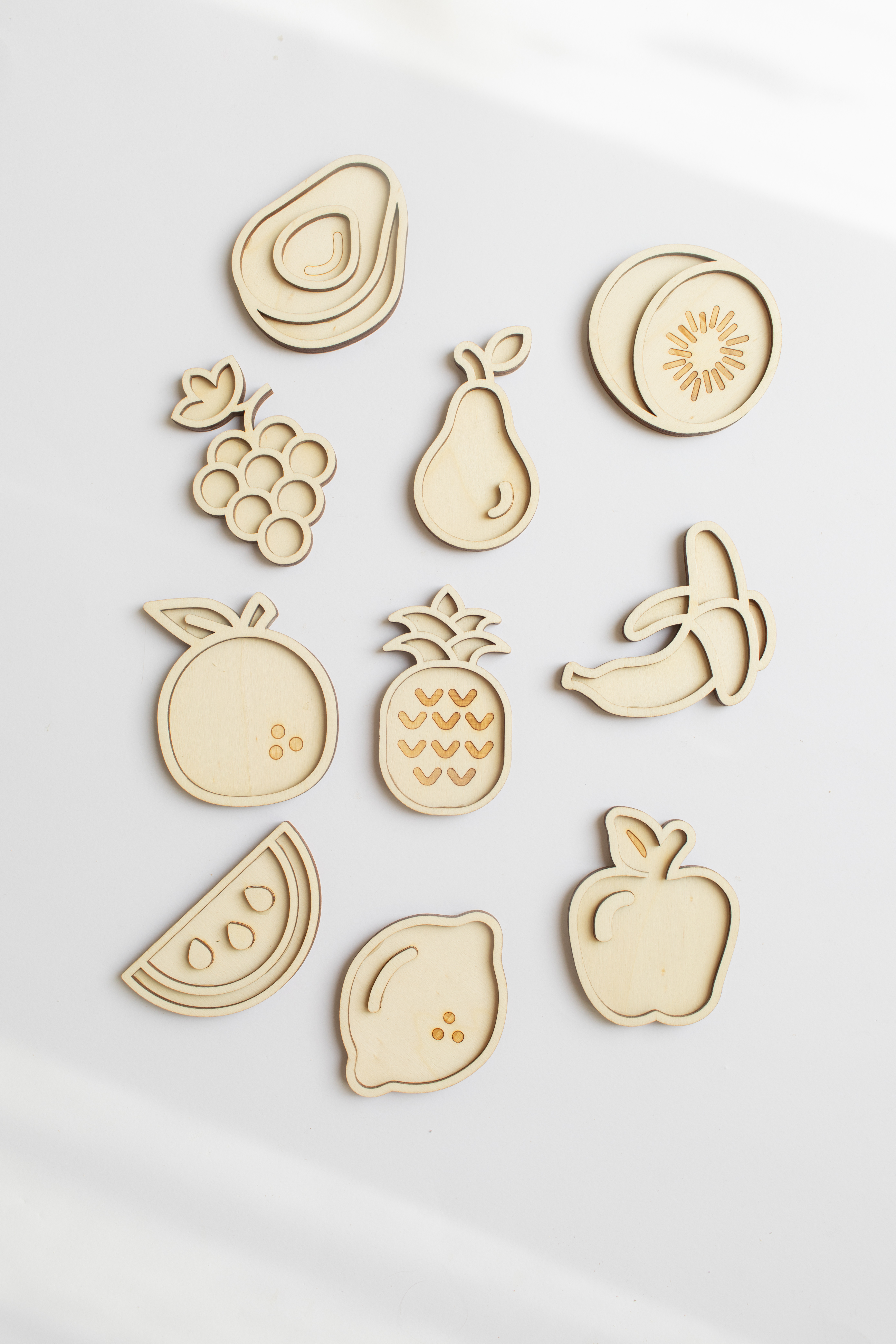 Houten minispeeltrayset - Tropisch fruit