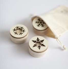 Houten stempelset - Kerstballen -