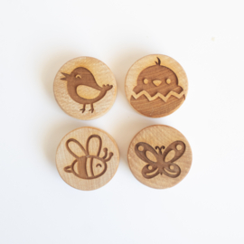 Houten stempelset - De lente