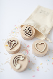 Houten mini stempelset - Unicorn -