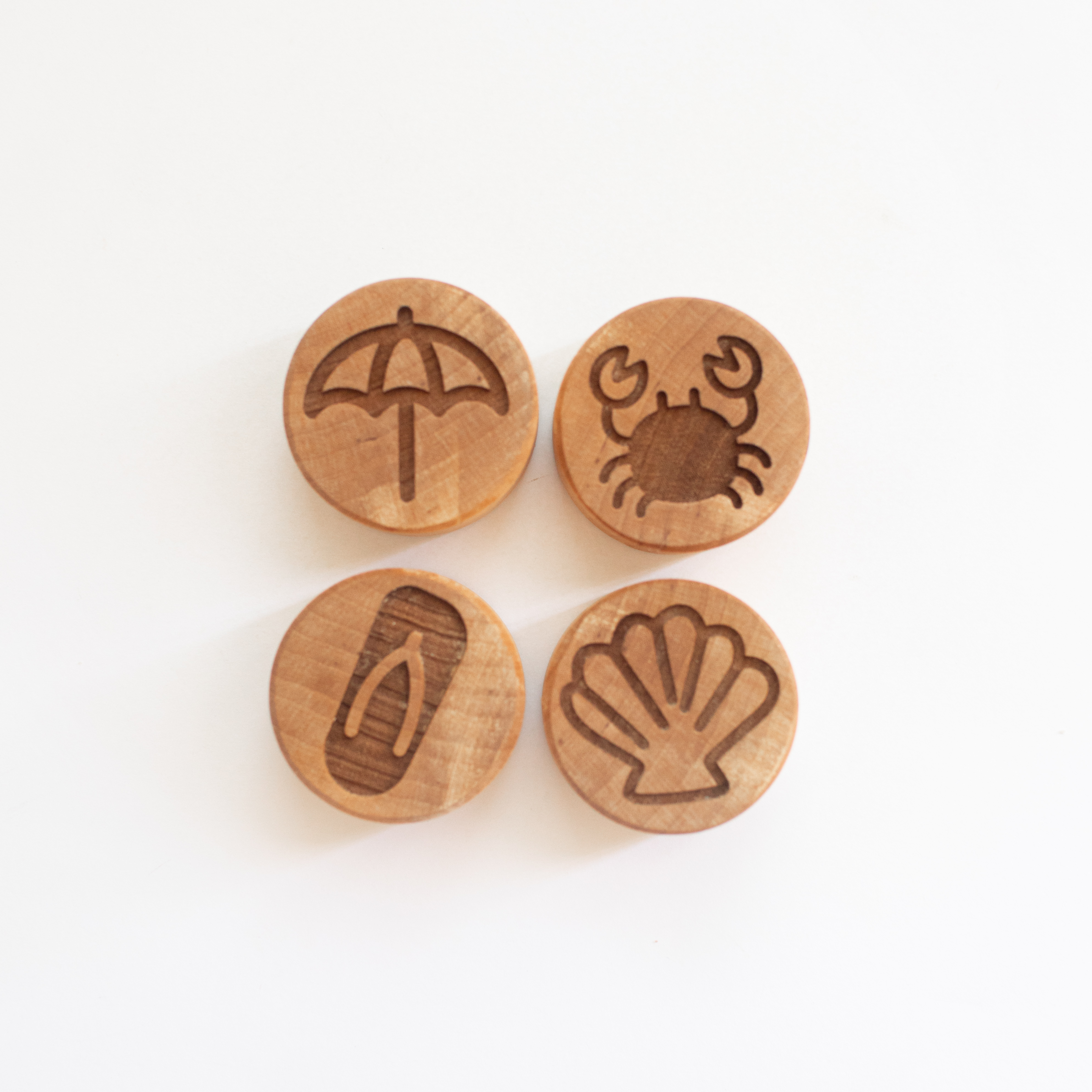 Houten stempelset - Het strand