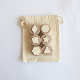 Houten stempelset - Geometrische vormen -