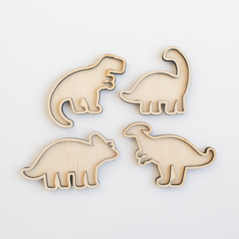 Houten speeltray miniset - Dino's