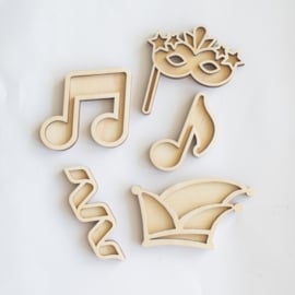 Houten minispeeltrayset - Carnaval