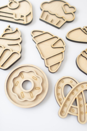 Houten speeltray miniset - De bakkerij