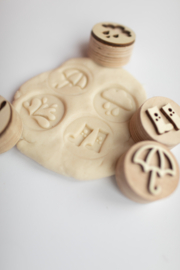 Houten mini stempelset - Het regent, het regent! -