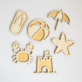 Houten minispeeltrayset - Op 't strand