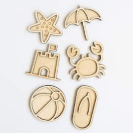 Houten minispeeltrayset - Op 't strand