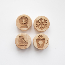 Houten stempelset - De winter