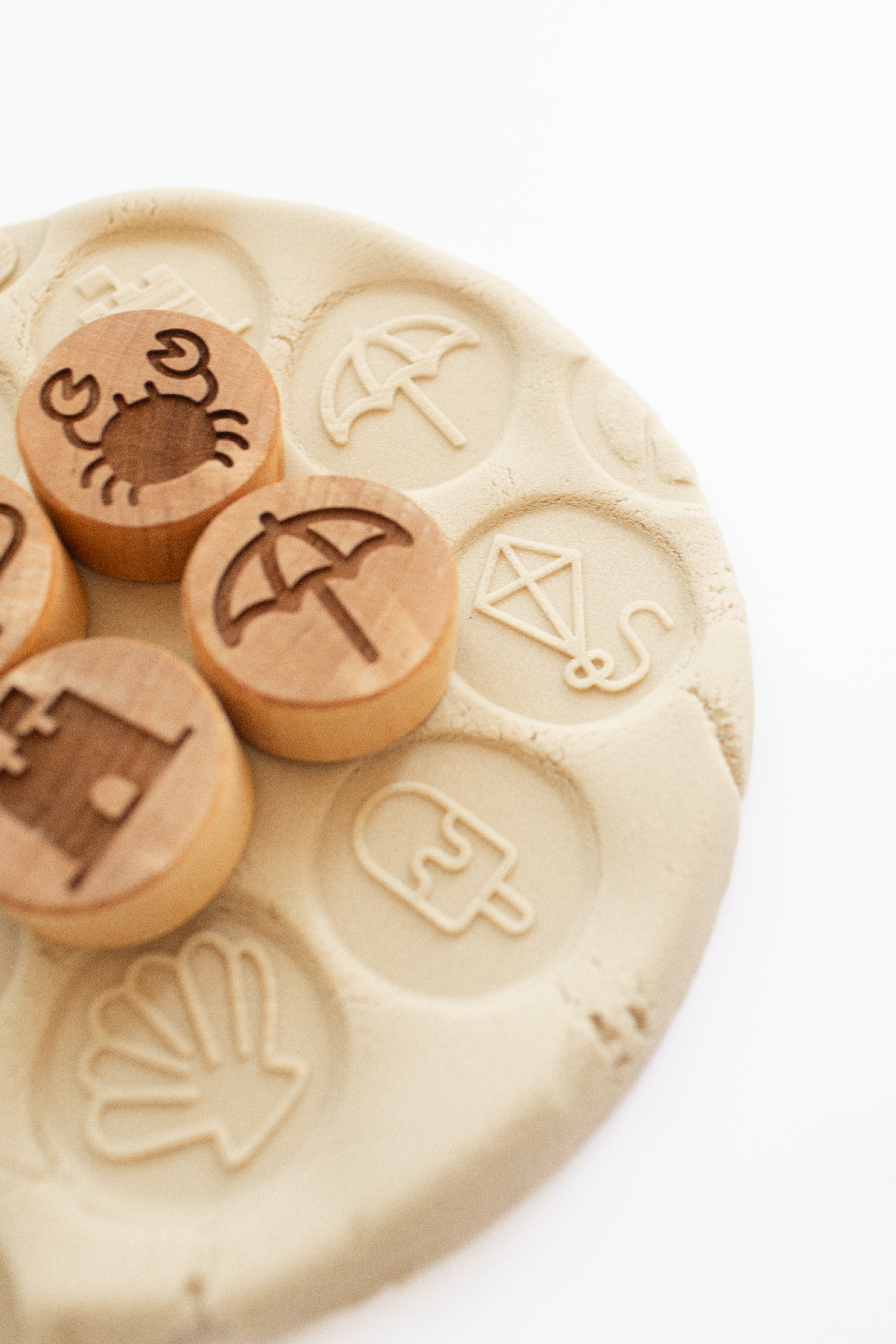 Houten stempelset - Het strand