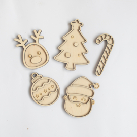 Houten minispeeltrayset - Kerst -