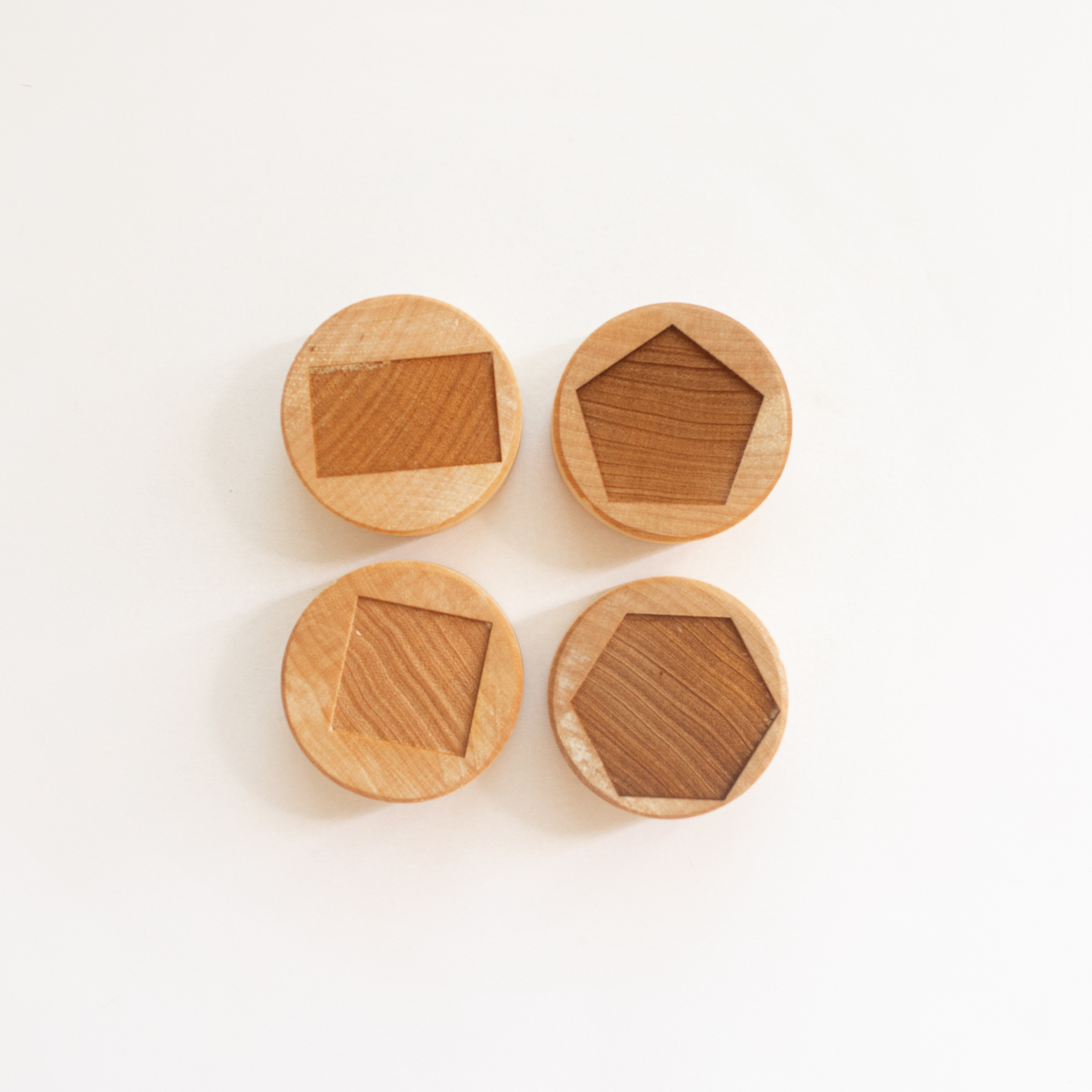 Houten stempelset - Geometrische vormen