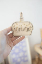 Houten minispeeltray set - Verjaardag! -