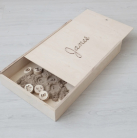 Houten speelbak met schuifdeksel - L