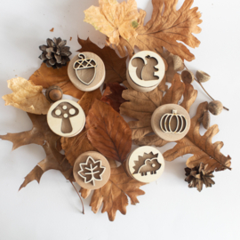 Houten stempelset - De herfst -