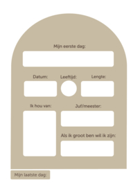 Invulbord - neutraal met 7 vakjes  -