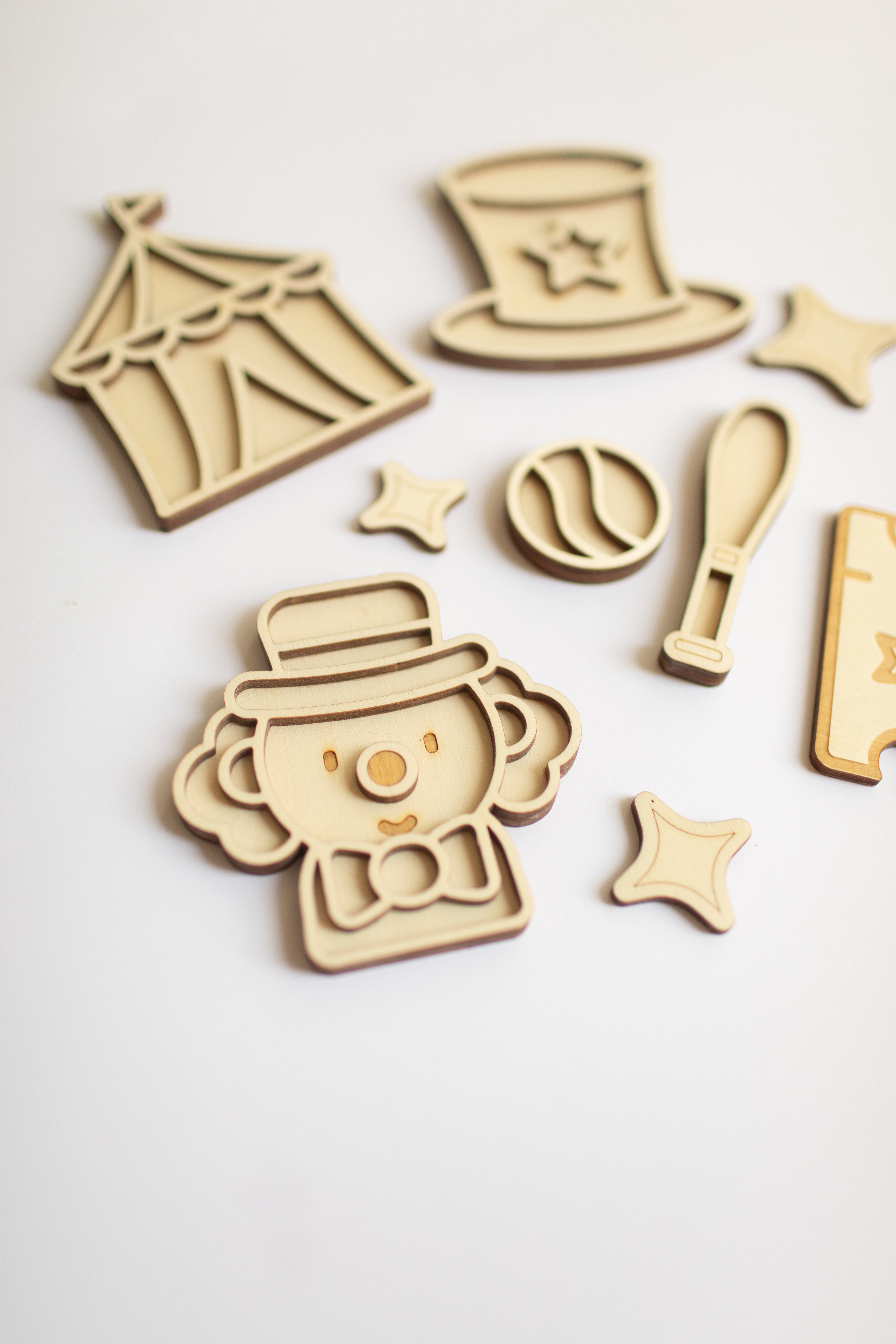 Houten minispeeltrayset - Het circus