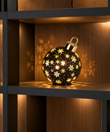 Prachtige draaiende kerstbal 18x h23cm.
