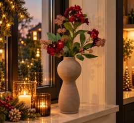 Prachtige vaas inclusief bloemen