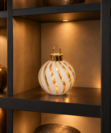 Kerstbal met led lampjes 15x20cm