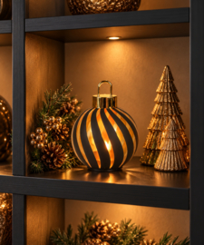 Kerstbal met led lampjes 15x20cm
