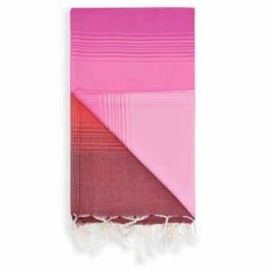 Hamamdoek oranje/roze/wit