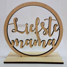 Houten cirkel liefste mama