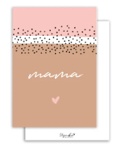 Kaartje MAMA bruin/wit/roze