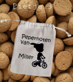 Pepernoten zakje naam Piet (14x18cm)