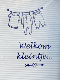 Raamsticker welkom kleintje waslijn