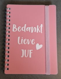 Notitieboekje tekst juf/meester