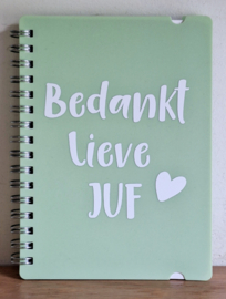 Notitieboekje Lieve juf groen