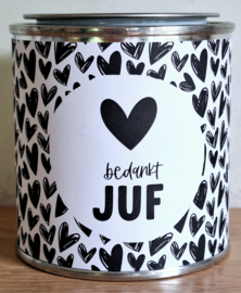 Blikje Juf bedankt