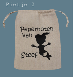 Pepernoten zakje naam Piet (14x18cm)
