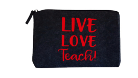 Vilten etui LIVE LOVE TEACH