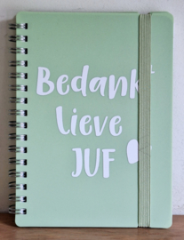 Notitieboekje Lieve juf groen