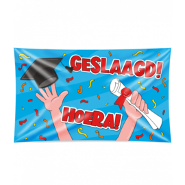 XXL Gevel vlag - Geslaagd  blauw