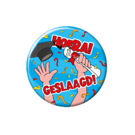 Button klein - School geslaagd cartoon