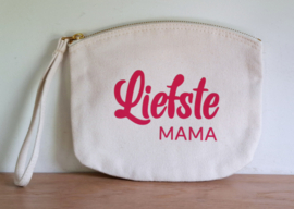 Etui / toilettasje Liefste mama (roze tekst)