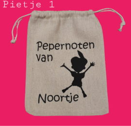 Pepernoten zakje naam Piet (14x18cm)