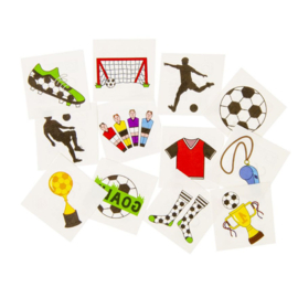 Tattoo voetbal- (12 stuks tattoo plaatjes per set)