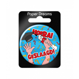 Button klein - School geslaagd cartoon