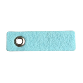 Sleutelhanger vilt turquoise met naam
