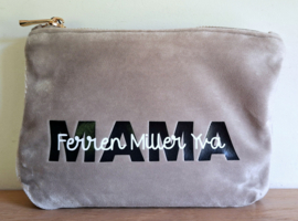 Toilettas/etui velours MAMA namen