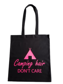 Tas katoen tekst: camping hair don 't care
