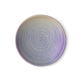 home chef ceramics: flat bowl purple/green