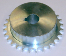 Vektor  Kettingwiel T28 met spiebaan voor ketting van 1/2". Art nr. WB28  (NE)