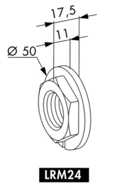 LR-M24~~P00006018 - Prijs per stuk,afname per 10 st-regelmoer electro verzinkt m24